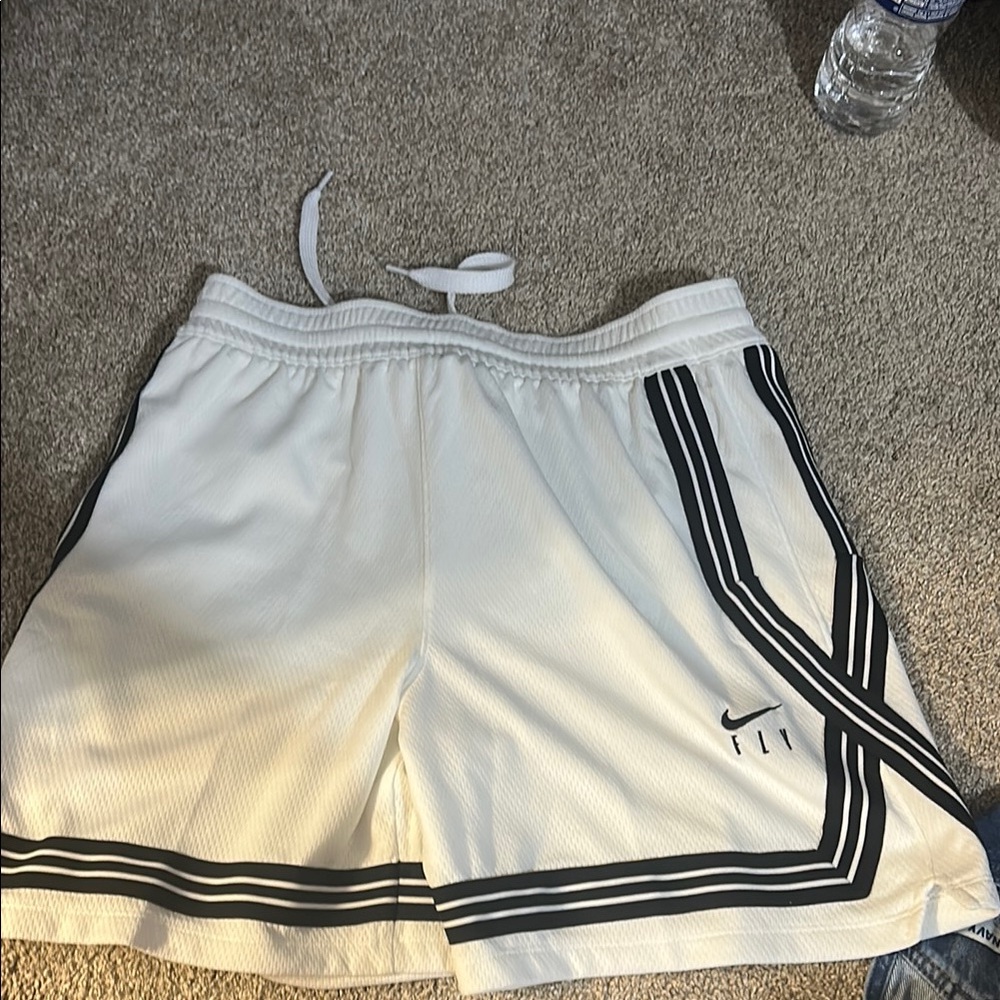 Nike White and Black Athletic Shorts